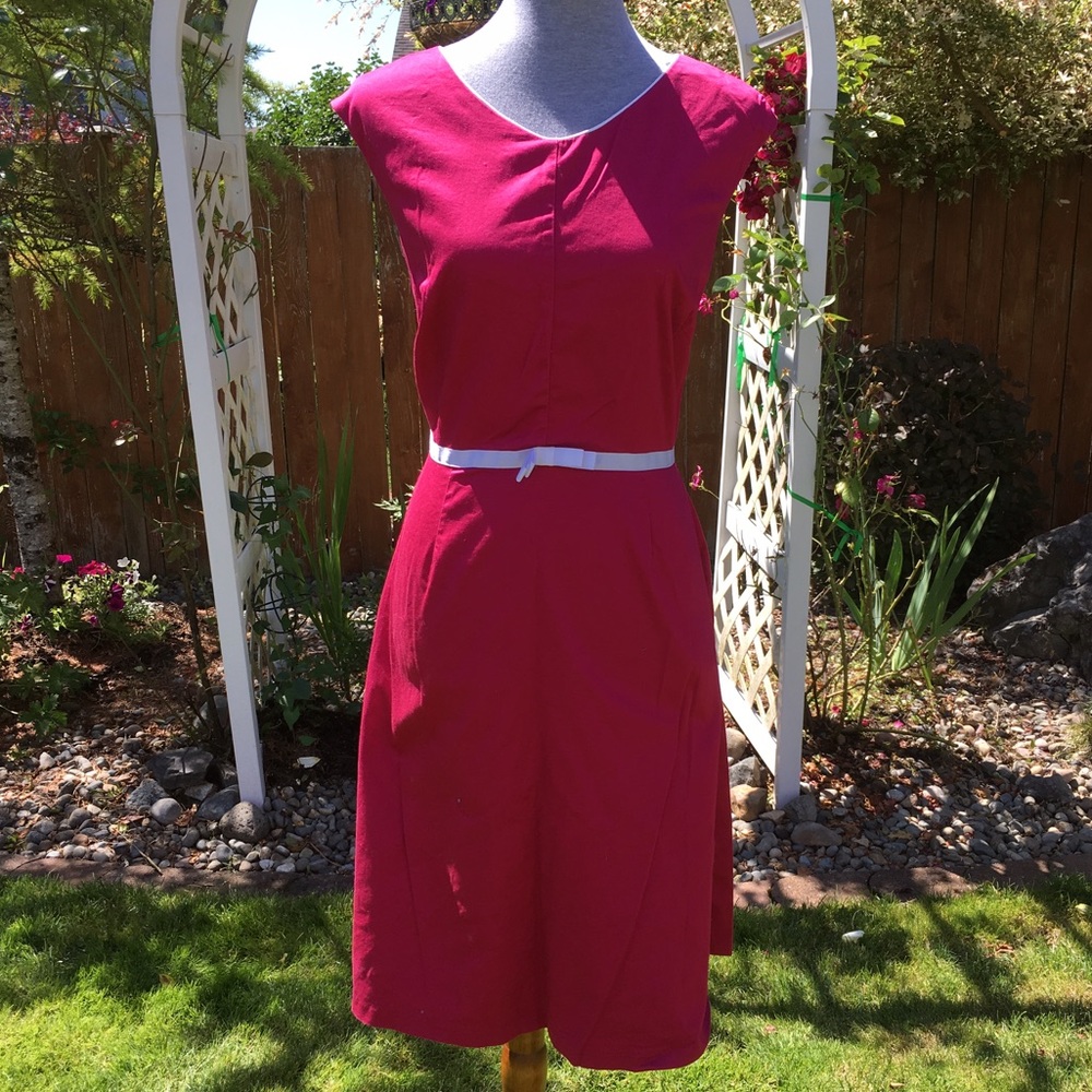 ✨Sangria Magenta A Line Bow Dress